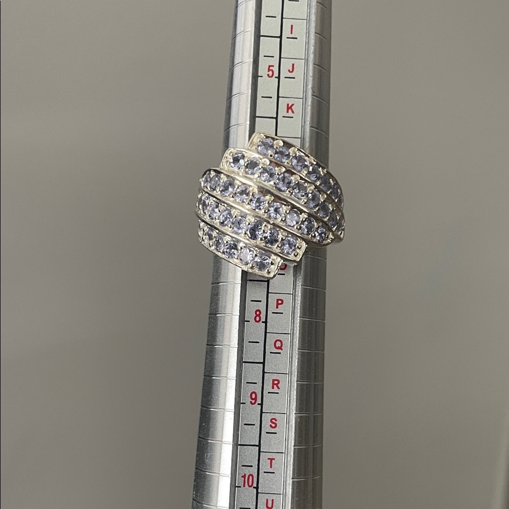 Sterling Silver Ring with Tanzanite Stones - Picture 7 of 10